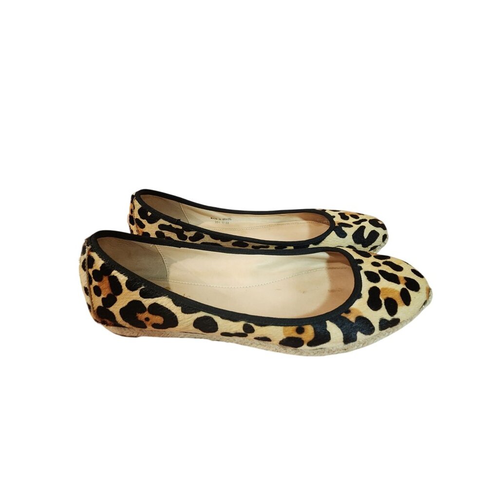 Kate Spade Vilette calf hair espadrille flats with a leopard print Womens size 9